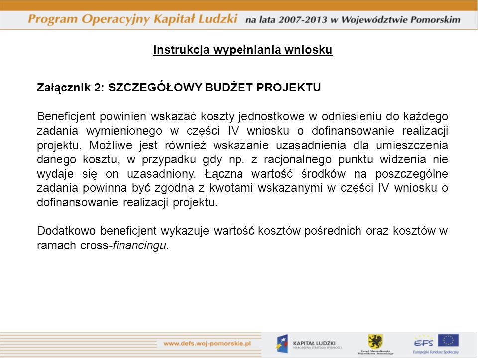 Zasady Wype Niania Wniosku O Dofinansowanie Projektu Systemowego W